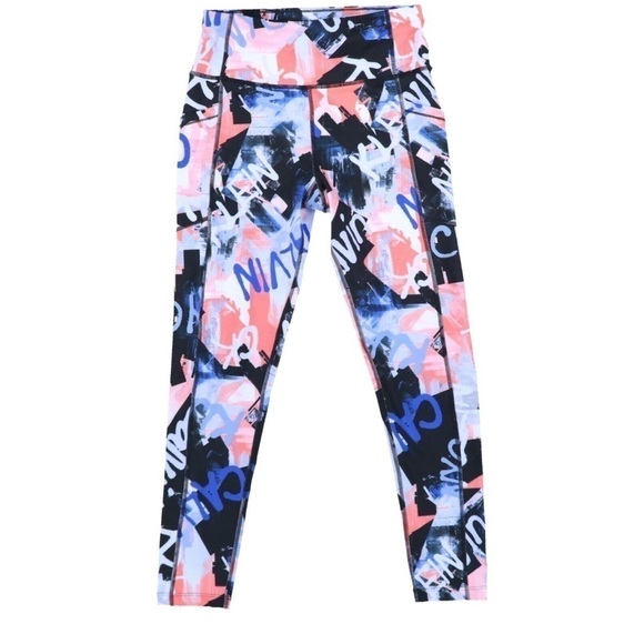CALVIN KLEIN WOMEN'S PRINTED HIGH RISE 7/8 LEGGINGS sports BLUE SIZE XX-LARGE - Picture 7 of 11